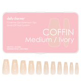 Charme Gel Extension Tips / Coffin / Medium / Ivory Nail French Ballerina