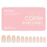 Charme Gel Extension Tips / Coffin / Short / Ivory