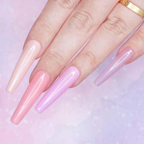 Charme Gel Extension Tips / Coffin Ballerina Extra Long / Clear Gel Nail Charme Gel Shimmer Pastel