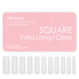 Charme Gel Extension Tips / Square / Extra Long / Clear Nail Chips