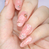 Charme Gel Extension Tips / Oval / Medium / Blush Pink Cherry Blossom Nails
