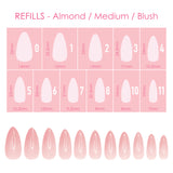 Charme Gel Extension Tips Refill / Almond / Medium / Blush