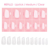 Charme Gel Extension Tips Refill / Lipstick / Medium / Clear