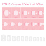Charme Gel Extension Tips Refill / Squoval / Extra Short / Clear