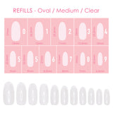 Charme Gel Extension Tips Refill / Oval / Medium / Clear