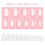 Charme Gel Extension Tips Refill / Oval / Short / Clear