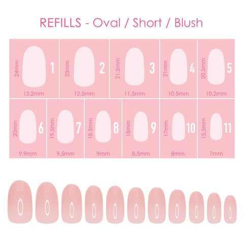 Charme Gel Extension Tips Refill / Oval / Short / Blush
