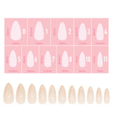 Charme Gel Extension Tips / Almond / Medium / Ivory Nail Size Chart