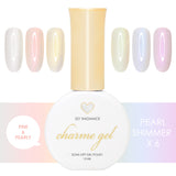 Charme Gel Pearl Shimmer Collection / 6 Colors Rainbow Nail Polish