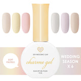 Charme Gel Wedding Season Collection / 6 Colors Beige Pastel Base Nail Polish