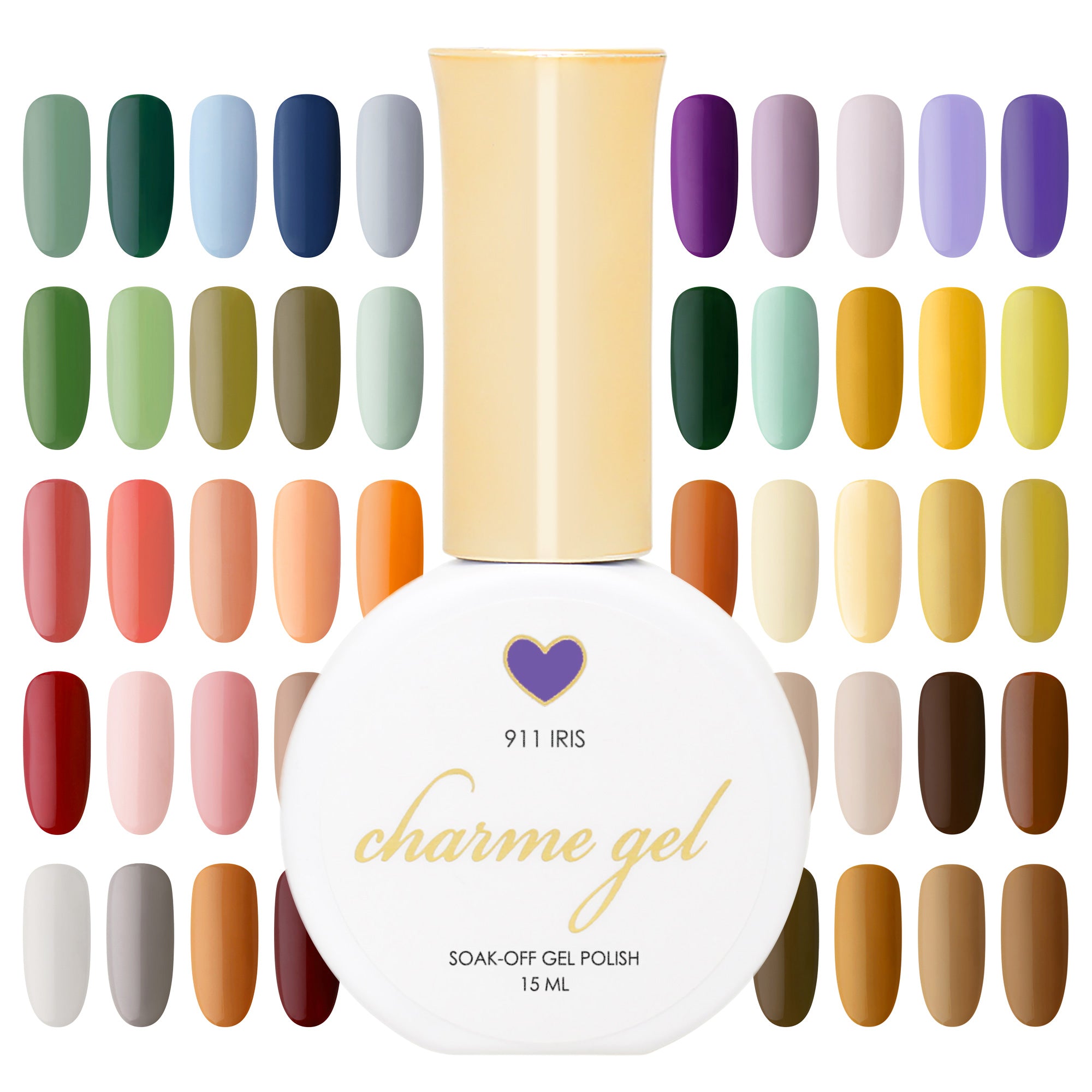 Charme Gel Second Collection / 48 Colors Earth Green Brown Purple Yellow Polish