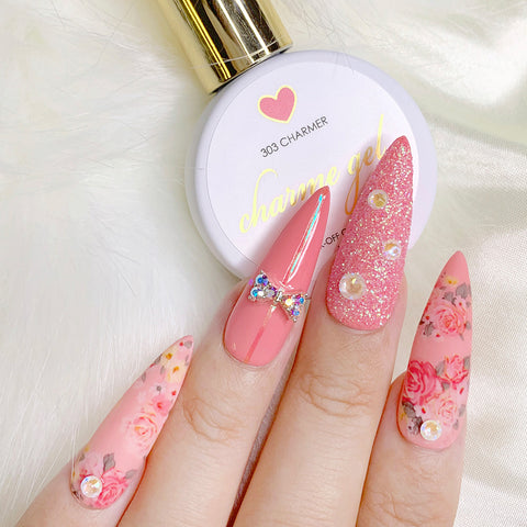 Charme Gel Polish / 303 Charmer Coral Pink Nail Color