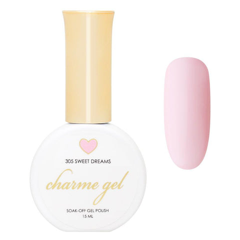 Charme Gel Polish / 305 Sweet Dreams Light Pastel Pink Gel Nail Polish Quality Pigmented