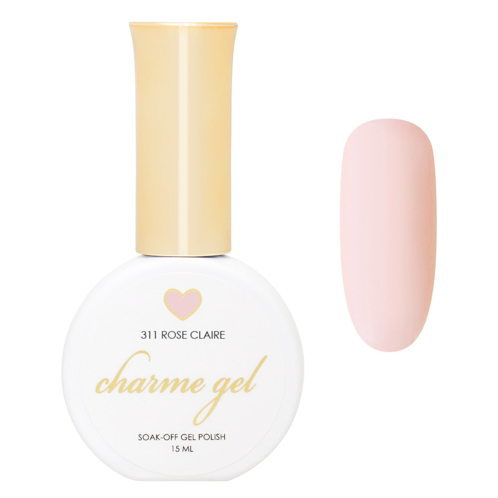 Charme Gel / 311 Rose Claire Soft Pastel Light Pink Spring Nail Polish