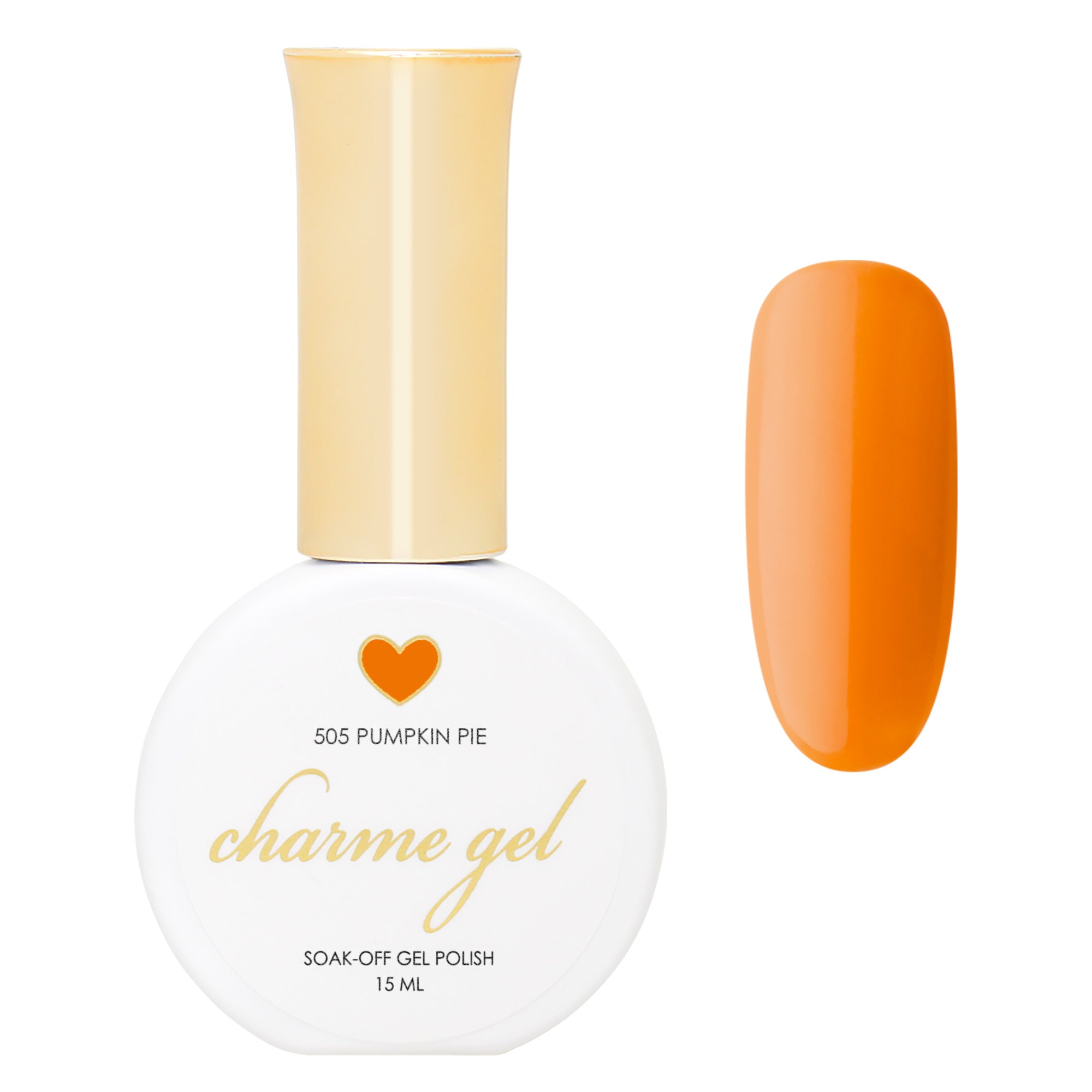 Charme Gel / 505 Pumpkin Pie Bright Orange Nail Polish Cozy Fall 2022