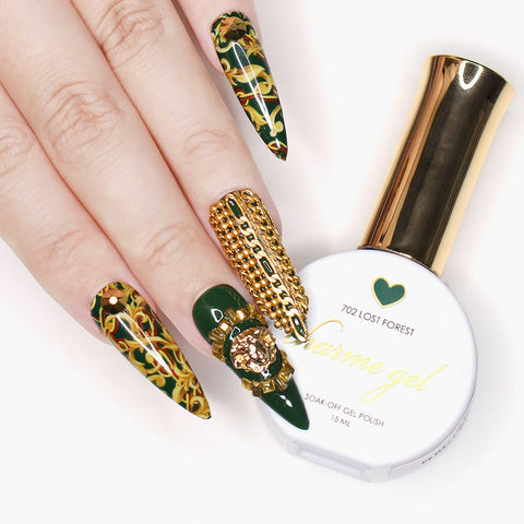 Charme Gel Polish / 702 Lost Forest Fall Winter Hunter Green Versace Inspired
