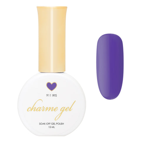 Charme Gel / 911 Iris Vibrant Purple Gel Polish for Fall Floral Nails
