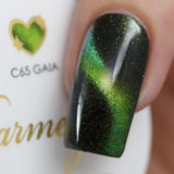 Charme Gel / Cat Eye C65 Gaia Lime Green Gold Polish Art