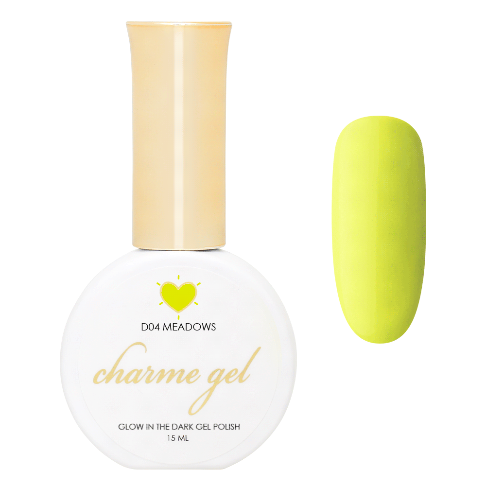 Charme Gel Polish / Glow in the Dark D04 Meadows Lime Green Yellow Neon Party Nail Polish