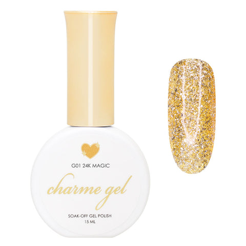 Charme Gel / Glitter G01 24K Magic Gold Golden Leaf Nail Art