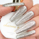 Charme Gel / Glitter G02 Silver Leaf Flake Polish Nail Art