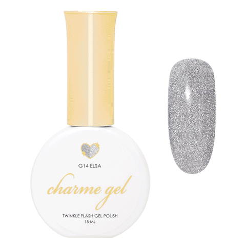 Charme Gel / Twinkle Flash G14 Elsa Nail Polish Silver Reflective