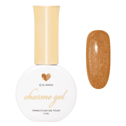 Charme Gel / Twinkle Flash G16 Anna Orange Brown Bronze Reflective Nail Polish