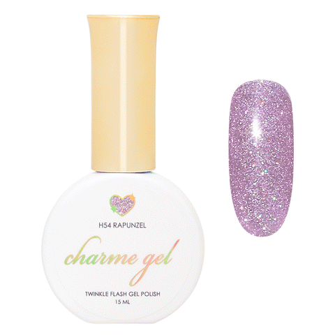 Charme Gel / Holographic Twinkle H54 Rapunzel Pink Purple Glitter Reflective Polish