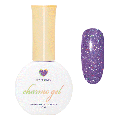 Charme Gel / Holoday Twinkle H55 Serenity Purple Nail Polish