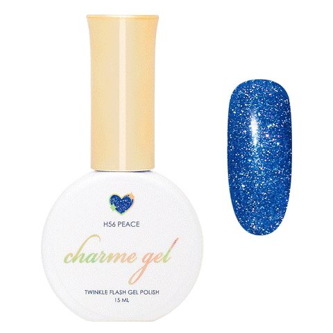 Charme Gel / Holoday Twinkle H56 Peace Blue Nail Polish Flash