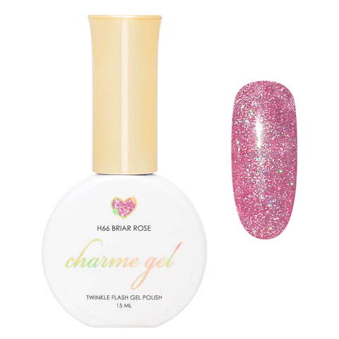 Charme Gel / Holographic Twinkle H66 Briar Rose Pink Flash Diamond Reflective Nail Polish