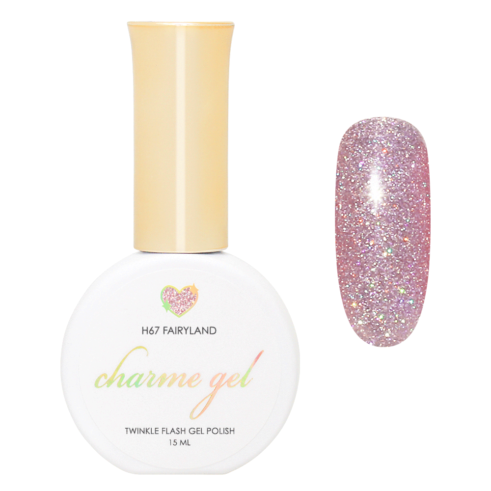 Charme Gel / Holographic Twinkle H67 Fairyland Light Pink Flash Diamond Reflective Nail Polish