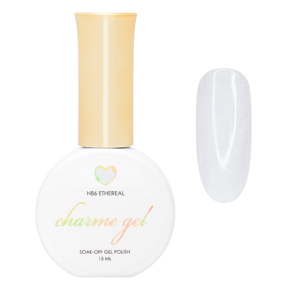 Charme Gel / Holographic H86 Ethereal Off White Shimmer Nail Polish