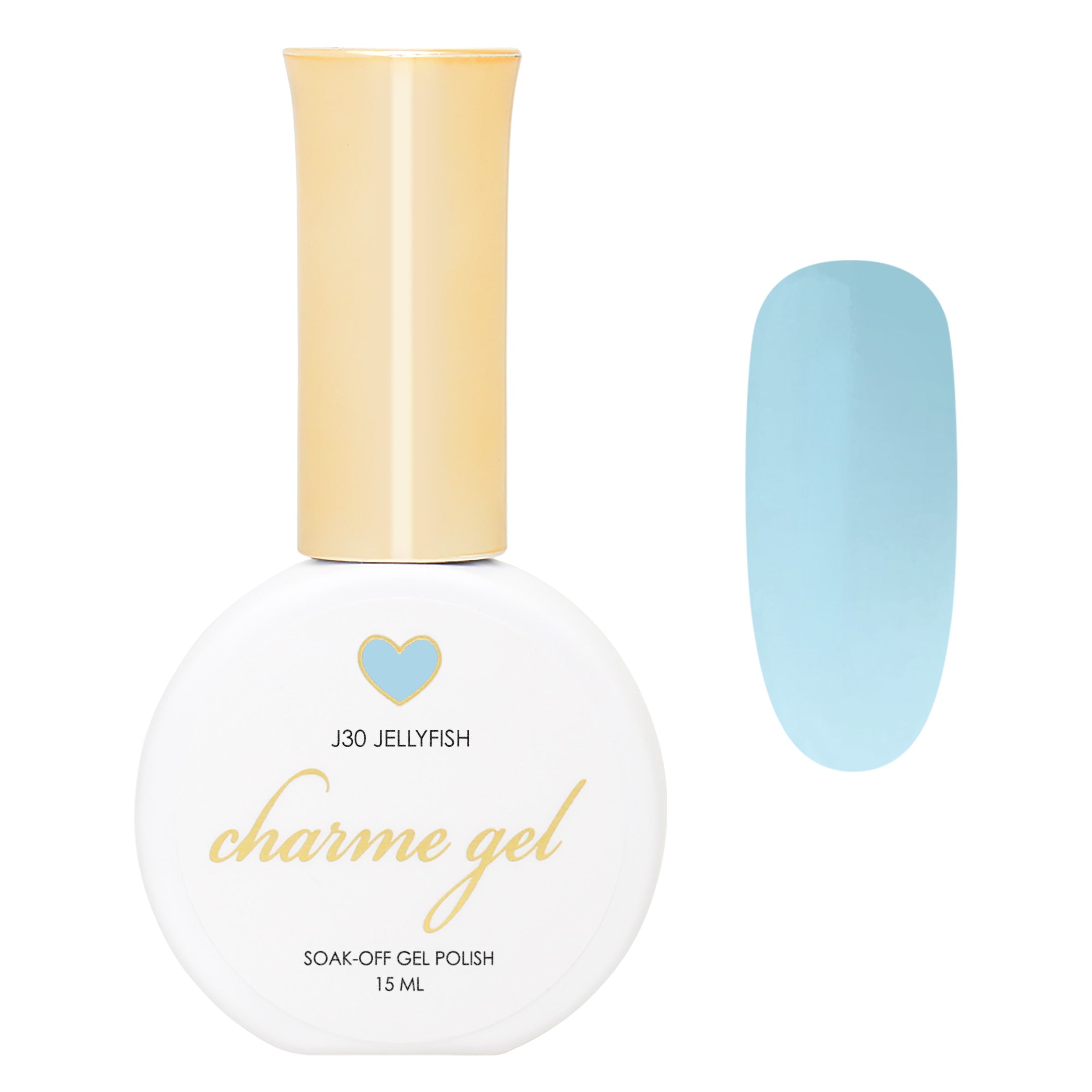 Charme Gel / Jelly J30 Jellyfish Pastel Blue Sheer Nail Polish Dreamy Summer Spring Color