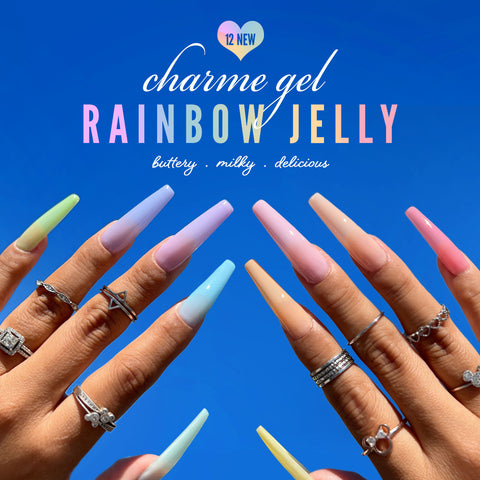 Charme Gel / Jelly J30 Jellyfish Pastel Blue Sheer Nail Polish Dreamy Summer Spring Color Rainbow