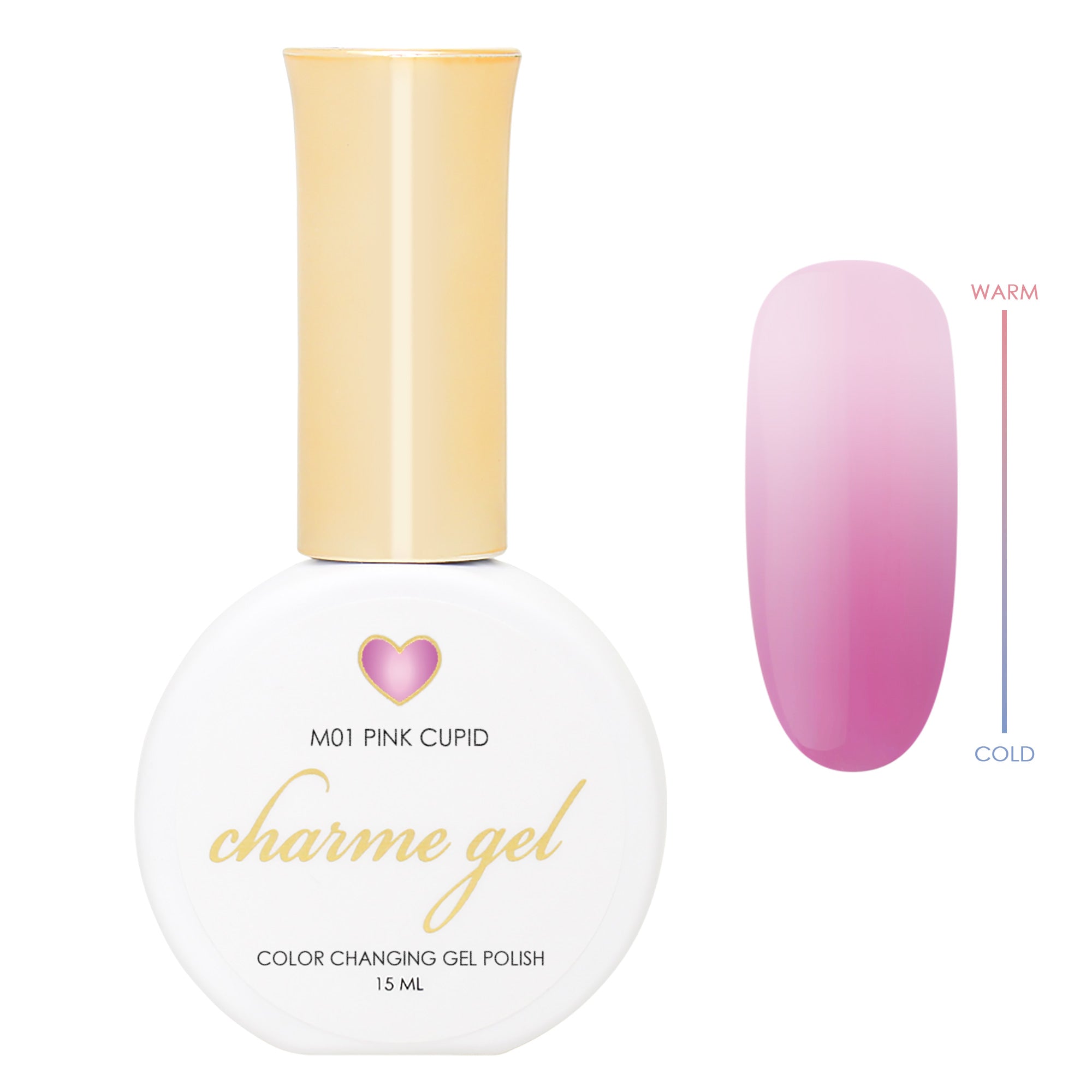 Charme Gel / Color Changing M01 Pink Cupid Pastel Retro Nail Polish