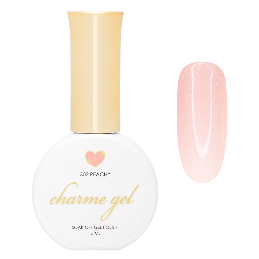 Charme Gel Shimmer S02 Peachy Orange Nude Beige Jelly Polish