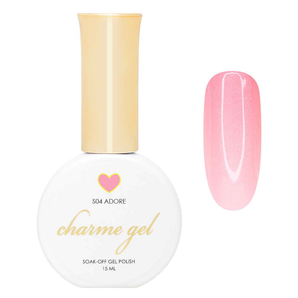 Charme Gel / Shimmer S04 Adore Warm Pink Jelly Nail Polish