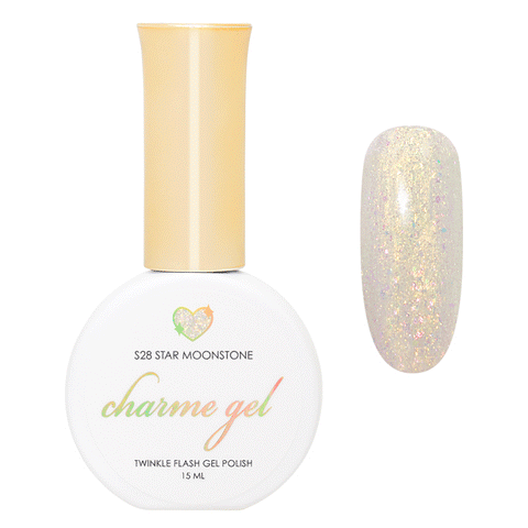 Charme Gel / Twinkle Shimmer S28 Star Moonstone Gold AB Flake Flash Polish Trendy