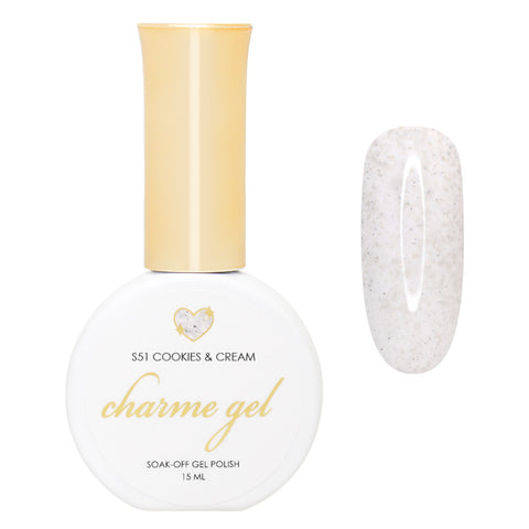Charme Gel / Shimmer Ice Cream S51 Cookies & Cream White Gold Shimmer Polish