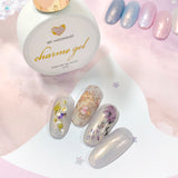Charme Gel / Shimmer S81 Moondust Iridescent Shimmer Flake Galaxy Nail Lilac Beige Golden Polish