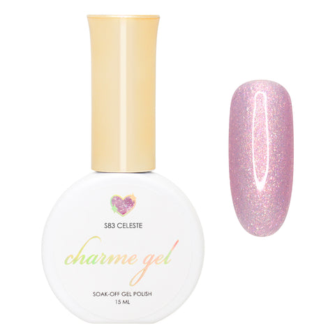 Charme Gel / Shimmer S83 Celeste Pink Iridescent Shimmer Flake Galaxy