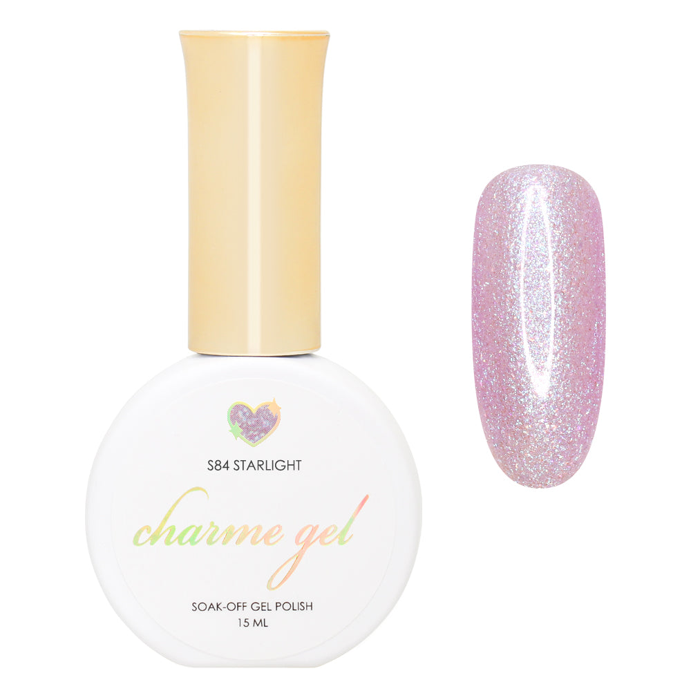 Charme Gel / Shimmer S84 Starlight Pink Iridescent Shimmer Flake Galaxy