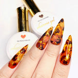 Charme Gel / Tinted Glass T02 Old Fashioned Sheer Transparent Brown Amber Tortoiseshell Nail Art