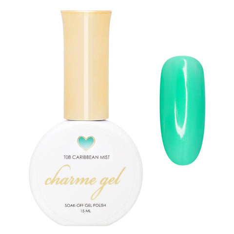 Charme Gel / Tinted Glass T08 Caribbean Mist Transparent Turquoise Teal Jelly Polish