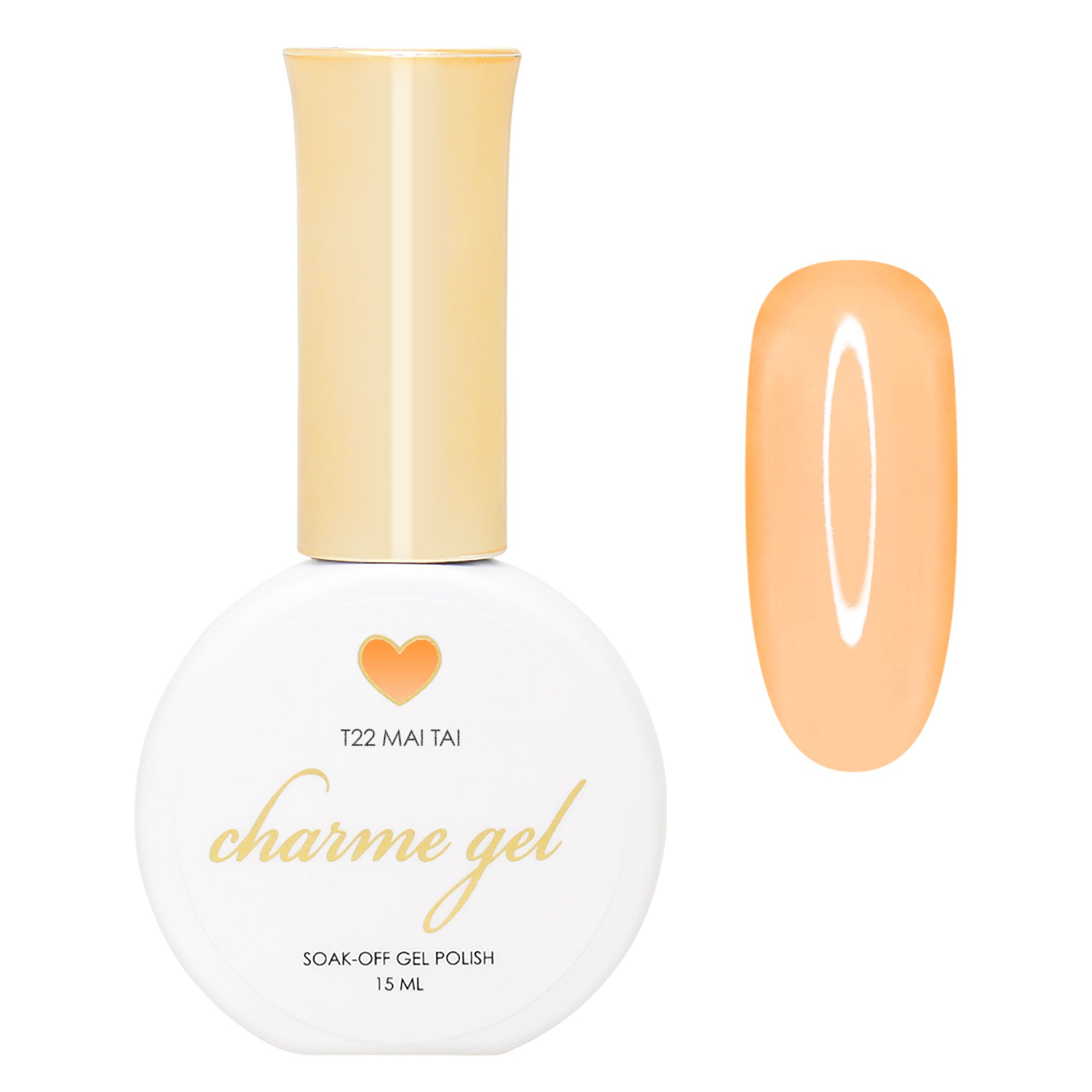 Charme Gel Polish / Tinted Glass T22 Mai Tai Pastel Soft Orange Jelly Nail Art
