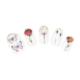 Clou Japanese Nail Art Sticker / Red Poppy Flower Butterfly Nails