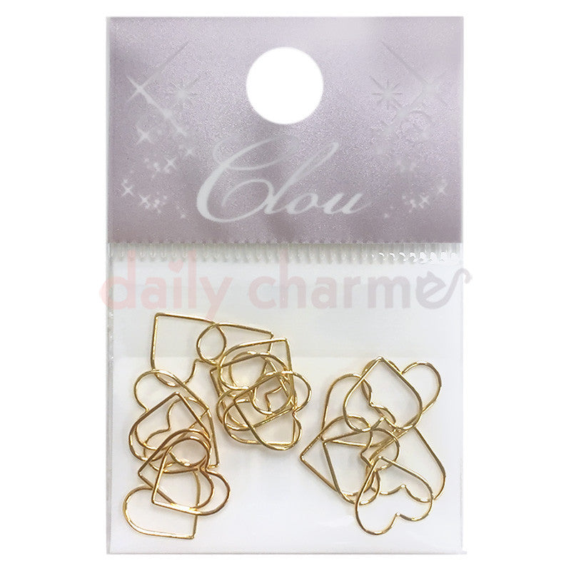 Clou Heart Frames / Gold Japanese Nail Art Stud Decorations