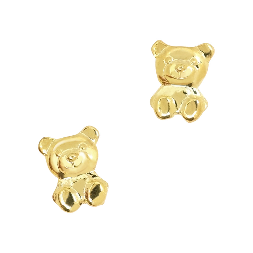 Teddy Bear Nail Art Jewelry Charm Gold 3D