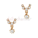 Rose Gold Nail Charm Diamond Necklace 